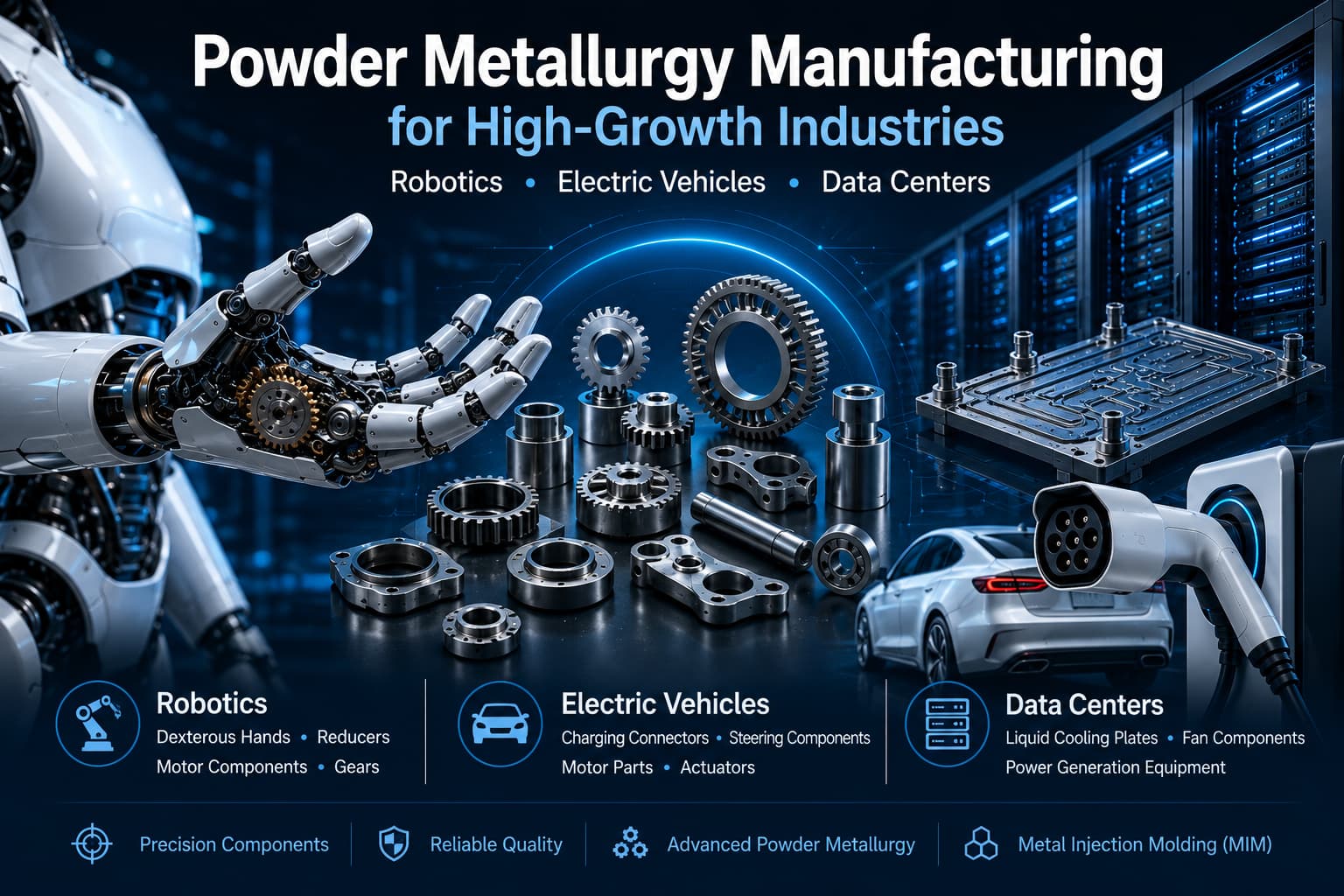 Powder Metallurgy Manufacturing for High-Growth Industries: Robotics, Electric Vehicles, and Data Centers