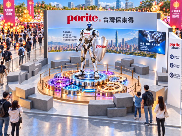 Giant Tech Robot Lights Up Miaoli! Porite Taiwan Unveils Colorful Gear-Themed Lantern Installation Showcasing Precision Manufacturing Excellence